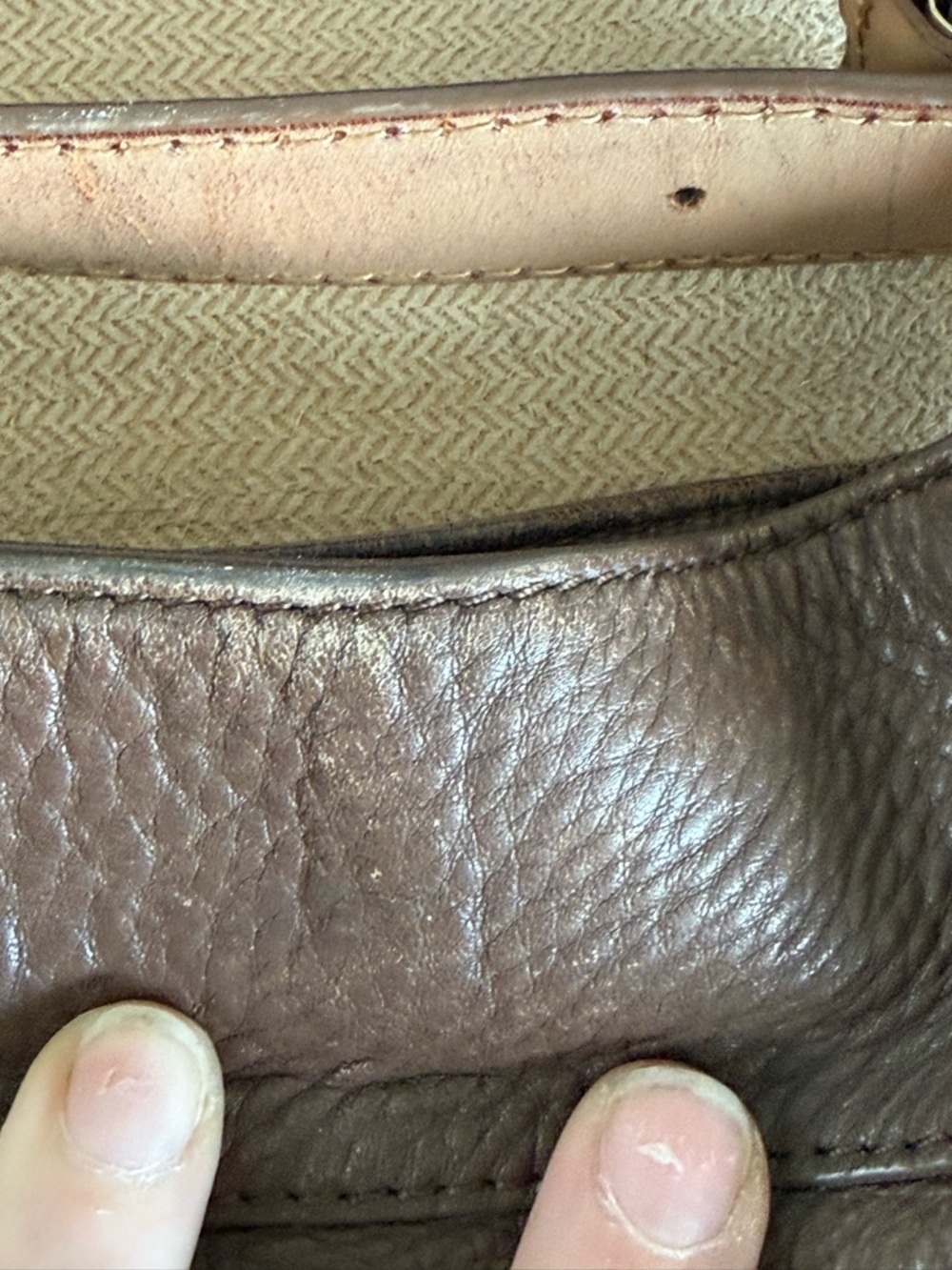 Tory Burch Brown Pebbled Leather Shoulder Bag - Picture 10 of 16